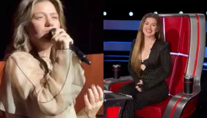 Kelly Clarkson Reacts To Wardrobe Malfunction, As Wind Blows Her Sheer Top Up, 'Uh-Oh, There's My..'