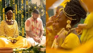 Black Woman Turns 'Radha Rani' In White Lehenga For 'Kirtan', Wore 'Phoolon Ka Dupatta' For 'Haldi'