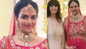 Esha Deol Looked Royal In Red Anarkali By Neeta Lulla On Her 'Godh Bharai'