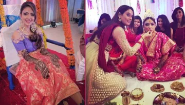 'Naagarjuna' Fame Actress Pooja Banerjee Looks Stunning In Her Mehendi And Sangeet Pictures
