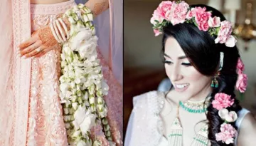 This Bride Ditched The Usual Kaliras And Wore Kaliras Made Of Real Flowers On Her Wedding