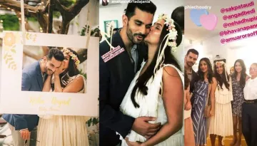 Inside Pictures From Neha Dhupia's Baby Shower, Cuts An 'Oh Baby' Cake With Hubby Angad Bedi