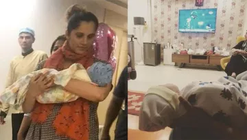 Sania Mirza And Her 5-Day-Old Son Izhaan Watch Daddy Shoaib Play Cricket On TV Together