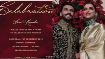 Invitation Card Of Deepika Padukone And Ranveer Singh's Third Reception Is Out And It's Very Elegant