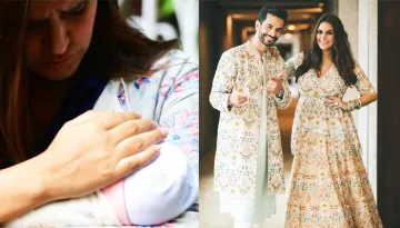Neha Dhupia, Angad Bedi And Their Baby Girl, Mehr Dhupia Bedi's First Family Picture Together