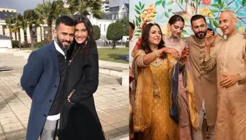 Sonam Kapoor Twins In Black And Grey With Anand Ahuja And Her In-Laws, Picture Inside