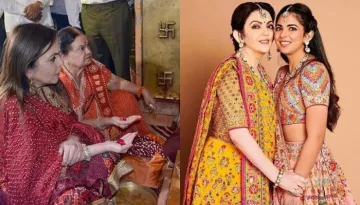 Nita Ambani And Kokilaben Ambani Visit Ambaji Temple To Offer Isha Ambani's Wedding Invitation Card