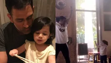 Ziva Dhoni Turns Dance Teacher For Daddy Mahendra Singh Dhoni, Their Dance Is A Treat To The Eyes