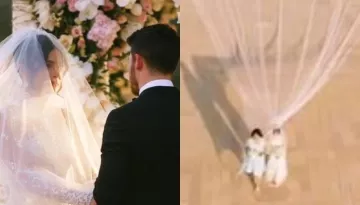 Priyanka Chopra Walks Down Aisle In Ralph Lauren Gown With Two Million Pearl Sequins And A 75ft Veil