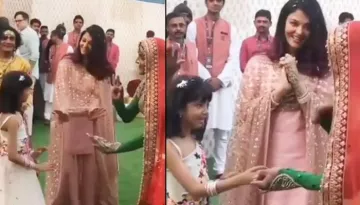 Aishwarya Rai Can't Be Happier To See Aaradhya Dancing With Rajasthani Dancers At Isha's Pre-Wedding