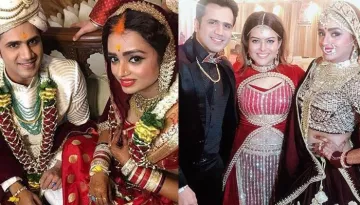 Parul Chauhan Of 'Bidaai' Fame Looks Stunning In Her Maroon Lehenga On Her Wedding Reception