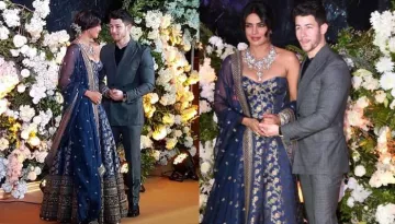 First Look Of Priyanka Chopra And Nick Jonas From Mumbai Reception, Look Dazzling In Blue Outfits