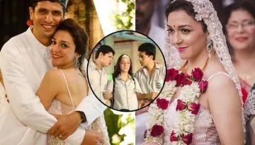 'Hip Hip Hurray' Fame Nauheed Cyrusi Married In Blush-Toned Saree With Swarovski Crystals