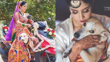 Bride Colour-Coordinated Her Outfits With The Dog Who Was Also Her Best Man At Goa Wedding