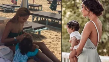 Lisa Haydon Finally Shared The Full Face Of Her Son Zack Lalvani, Chilling On The Beach