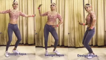 Dressed In 'Choli', Jeans And Sneakers, Desi Bride Breaks Into Belly Dance And Bhangra