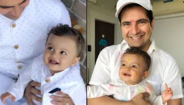 Karan Mehra Twins In White With His Son Kavish Mehra, Li'l One's Smile Is Too Cute To Be Missed