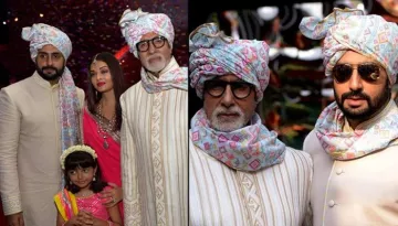 Amitabh Bachchan Twining With Abhishek Bachchan At A Family Wedding Is Giving Father-Son Goals