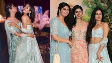 When Half-Sisters Janhvi Kapoor And Anshula Kapoor Twinned And Slayed In Sky-Blue 'Lehengas'