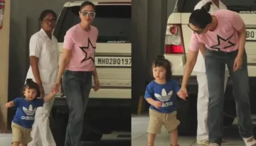Taimur Ali Khan Leaves Mom Kareena's Hand To Pose For The Cameras As She Tries To Pull Him Away