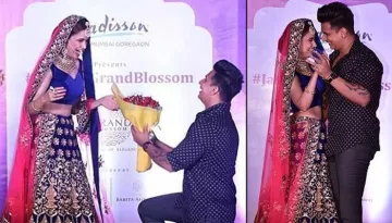 Prince Narula Proposes Yuvika Chaudhary Midway On The Ramp, Leaving Her Blushing In Bridal Avatar