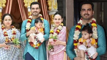 Radhya Takhtani Visits ISCKON Temple With Mommy Esha, Daddy Bharat And 'Naani' Hema