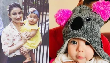 Inaaya Looks Like A Doll With Her Sparkling Grey Eyes In Mommy Soha Ali Khan's Arms