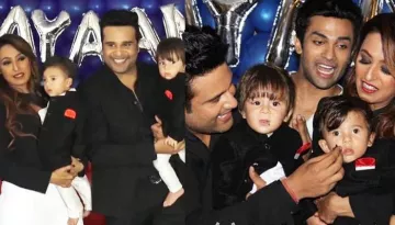 Parents Krushna Abhishek And Kashmera Shah Host A Grand B'Day Party For Twins Rayaan-Krishaang