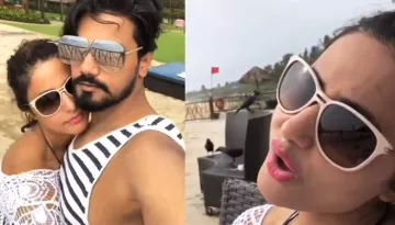 Hina Khan Sings 'Dil Cheez Kya Hai Aap Meri Jaan Lijiye' For Beau Rocky Jaiswal In Goa
