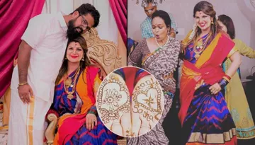 Salman Khan's Co-Star Rambha's Third Baby Shower, Writes Hubby And Kids' Name On 'Mehendi'