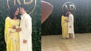 Priyanka Chopra And Nick Jonas First Look From 'Roka' Ceremony, Strike Romantic Pose Together