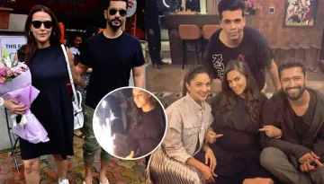 Mom-To-Be Neha Dhupia Twins With Angad Bedi For Her B'Day Lunch, Karan Johar Hosts Night Party