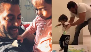 Salman Khan Had A Fun Canvas Painting Session With 'Bhaanja' Ahil, His Cute Fall-Down Is Unmissable