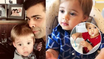 Karan Johar Fails To Teach Yash Johar Some Table Manners, The One-Year-Old Is Not Sorry At All