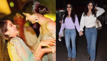 Janvhi And Khushi Twin In Casuals As They Return Home After Attending Isha And Anand's Engagement