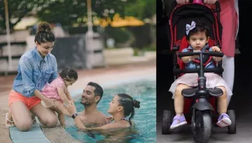 Neha Dhupia Wishes Inaaya Naumi Kemmu On Her 1st Birthday, Shares Unseen Pool Pictures Of Baby Girl