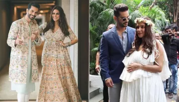 Pregnant Neha Dhupia Looks Gorgeous In Her White Dress During Her Baby Shower, Pictures Inside