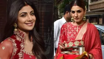 Shilpa Shetty And Raveena Tandon Make A Statement In Red At Sunita Kapoor's Karwa Chauth Party
