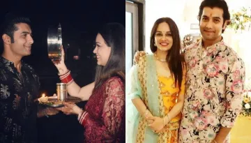 Sharad Malhotra And Ricpi Bhatia's Red And Black Look Stole The Show At Their First Karwa Chauth