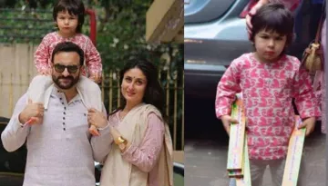 Taimur Ali Khan Refuses To Move When Kareena Kapoor Asks Him To, Looked Royal In Evening For Diwali