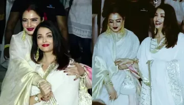 Aishwarya Rai Bachchan And Rekha, Amitabh Bachchan's Rumoured Ex-Lover Share A Hearty Laugh Together