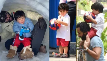 Taimur Ali Khan Sitting On Saif Ali Khan's Shoulder Kissing His Football Is Pure Father-Son Love