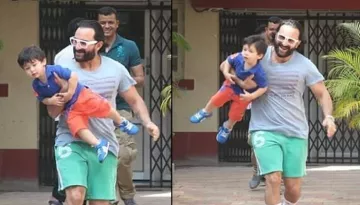 Taimur Ali Khan Turns Into An 'Airplane' For Abba, Saif Ali Khan, Enjoys Their Father-Son Playdate