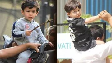 Taimur Ali Khan Looks Dapper In A Grey Tracksuit With Customised Hat, Looks All Set For A Pony Ride