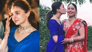 Alia Bhatt Gets All Teary-Eyed During Bestie, Devika's Vidaai, Looks Resplendent In Blue Saree