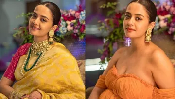 First Pic Of Surveen Chawla From Her 'Godh Bharai' Ceremony, Looks Ethereal In Both Saree And Dress