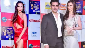 Malaika Arora Hugs Her Ex-Husband, Arbaaz Khan And His Love, Giorgia Andriani At Zee Cine Awards