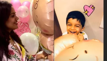Sameera Reddy Enjoys Her Pink Snowflake Baby Shower With Son, Hans Varde [Pictures Inside]