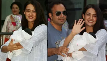 Surveen Chawla Poses For First Family Picture With Daughter  After Getting Discharged From Hospital