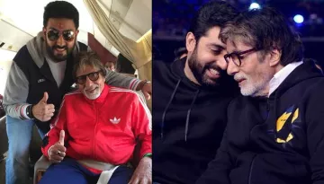 Abhishek Bachchan's Throwback Black-And-White Picture With Dad, Amitabh Bachchan Is An Archived Gem